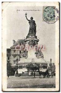 Old Postcard Paris Statue of the Republic