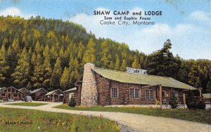 Cooke City Montana Shaw Camp and Lodge Vintage Postcard AA65437 