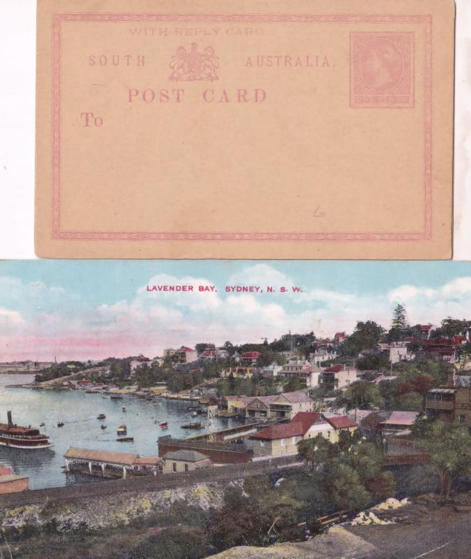 Lavender Bay Sydney Old Postcard & Australia Reply 2x Card