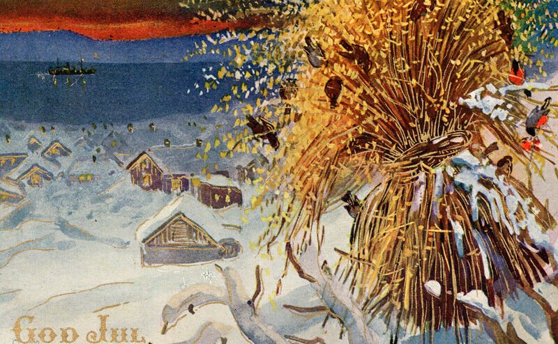 Circa 1910 Christmas Norwegian God Jul! Vintage Postcard