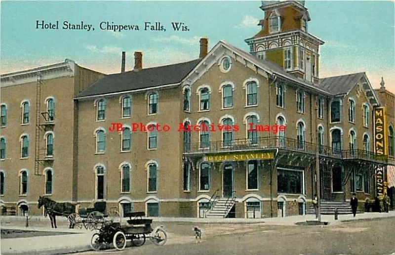 WI, Chippewa Falls, Wisconsin, Stanley Hotel, Exterior View, EC Kropp No 1258