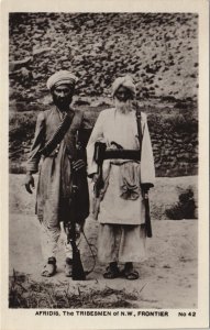 PC PAKISTAN, AFRIDIS, THE TRIBESMEN, Vintage REAL PHOTO Postcard (b43303)