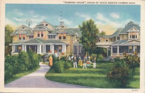 Band Playing at Diamond House - Benton Harbor MI, Michigan - pm 1935 - Linen
