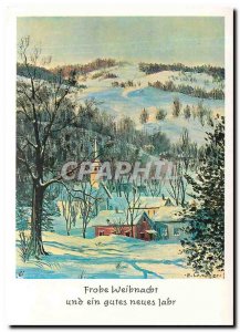 Postcard Modern Frahe Weibnacht und ein neues gutes labr verschneites Dorf