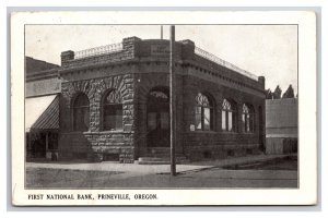 First National Bank Building Prineville Oregon OR 1909 DB Postcard H28