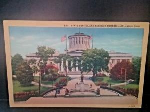 Postcard State Capitol and McKinley Memorial, Columbus, OH