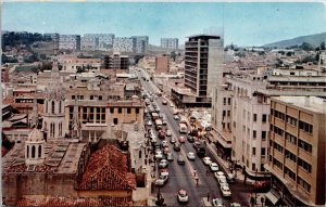 VINTAGE POSTCARD AERIAL VIEW OF URDANETA AVENUE CARACAS VENEZUELA 1957