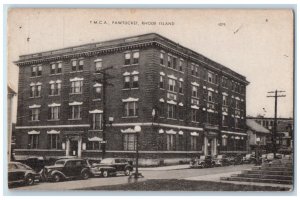 1956 YMCA Exterior Building Classic Car  Pawtucket Rhode Island Vintage Postcard 