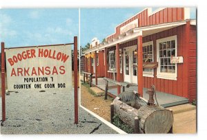 Booger Hallow Arkansas AR Vintage Postcard Sign