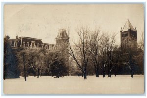 Chicago Illinois IL RPPC Photo Postcard University Hall Library Strauch's c1909