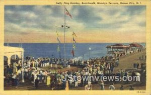 Daily Flag Raising, Boardwalk - Ocean City, New Jersey NJ Postcard