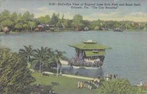 Florida Orlando Birds Eye View Of Tropical Lake Eola Park And BAnd Shell The ...