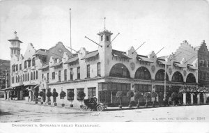 DAVENPORT'S  RESTAURANT SPOKANE WASHINGTON POSTCARD 1905