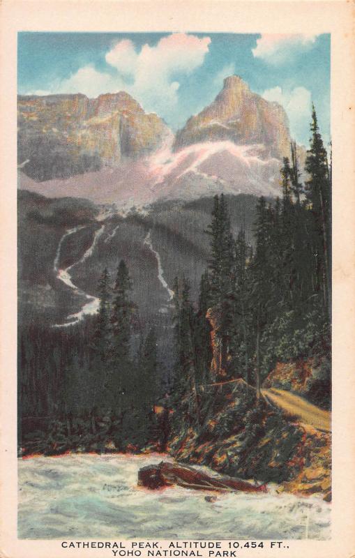 Cathedral Peak, Yoho National Park, Canada, Early Postcard, Unused