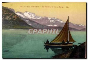 Old Postcard Lake Annecy The Turn of the Puya Boat