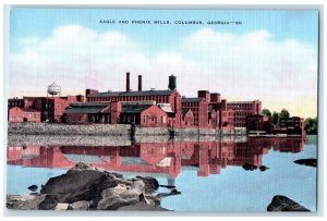 c1940's Eagle & Phenix Mills Building River Reflection Columbus Georgia Postcard