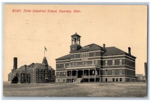 Kearney Nebraska NE Postcard State Industrial School Building Exterior 1912 Flag