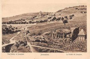 Jerusalem Israel Valley of Josaphat Scenic View Antique Postcard J69655