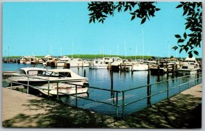 Traverse City Michigan 1960s Postcard Donald L. Clinch Yacht Harbor