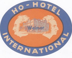 Germany Weimar Ho-Hotel International Vintage Luggage Label sk3287