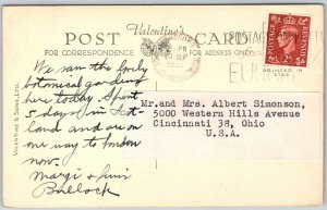 Dublin Ireland 1952 Postcard O'Connell Bridge And River