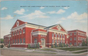 Postcard Seventh and James Street Baptist Church Waco Texas TX