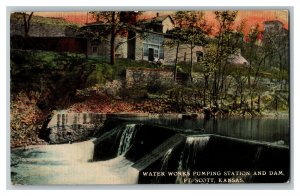 Postcard Water Works Pumping Station Fort Scott Kansas Vtg. Standard View Card 