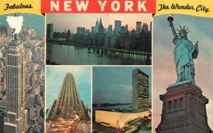 Vintage Postcard Fabulous New York The Wonder City Statue of Liberty Manhattan