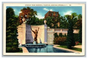 Vintage 1940's Postcard Spencer Trask Fountain Saratoga Springs New York