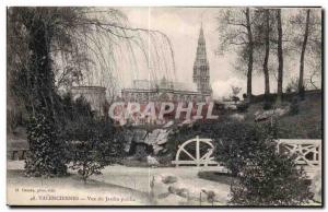 Old Postcard Valenciennes Public Garden View