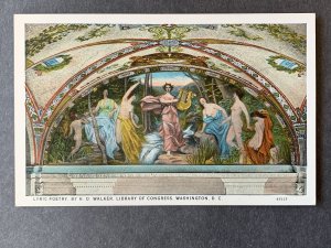 LyricPoetryByWalker Library Of Congress Washington DC Litho Postcard H2194082018