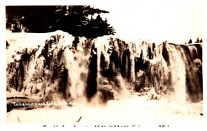 Michigan Eckerman Tumble Junction Falls in WInter ,  advertising Tumble Inn