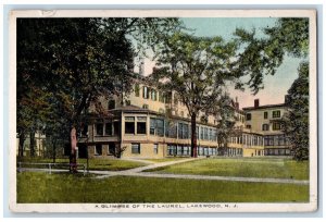 1912 Exterior View Glimpse Laurel Building Lakewood New Jersey Vintage Postcard