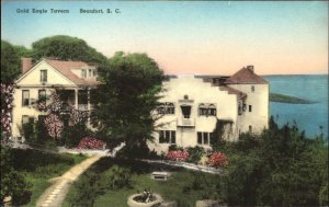 Beaufort SC South Carolina Gold Eagle Tavern Hand Colored Postcard