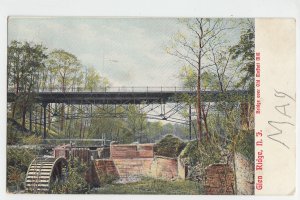 P2857 old postcard glen ridge NJ view bridge over old moffatt mill unused