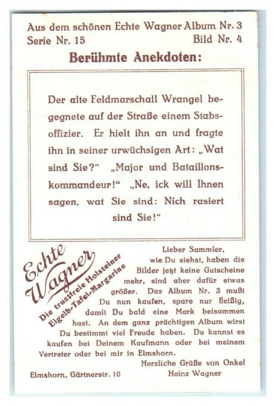 What are You? You are Not Shaved Famous Anecdotes Echte Wagner German Trade Card