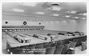 Davenport Iowa Central Turner Bowling Alley Real Photo Postcard AA68710