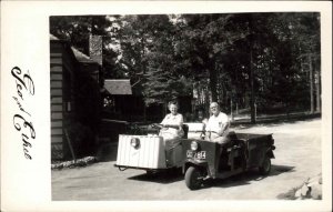 Cable Wisconsin WI Written on Back Golf Cart Real Photo Postcard #1