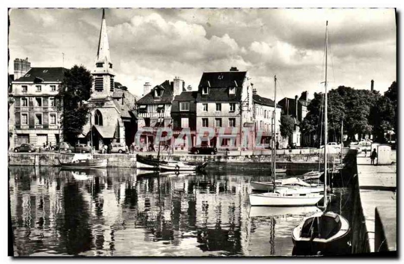 Modern Postcard Honfleur Basin and the Museum Boat