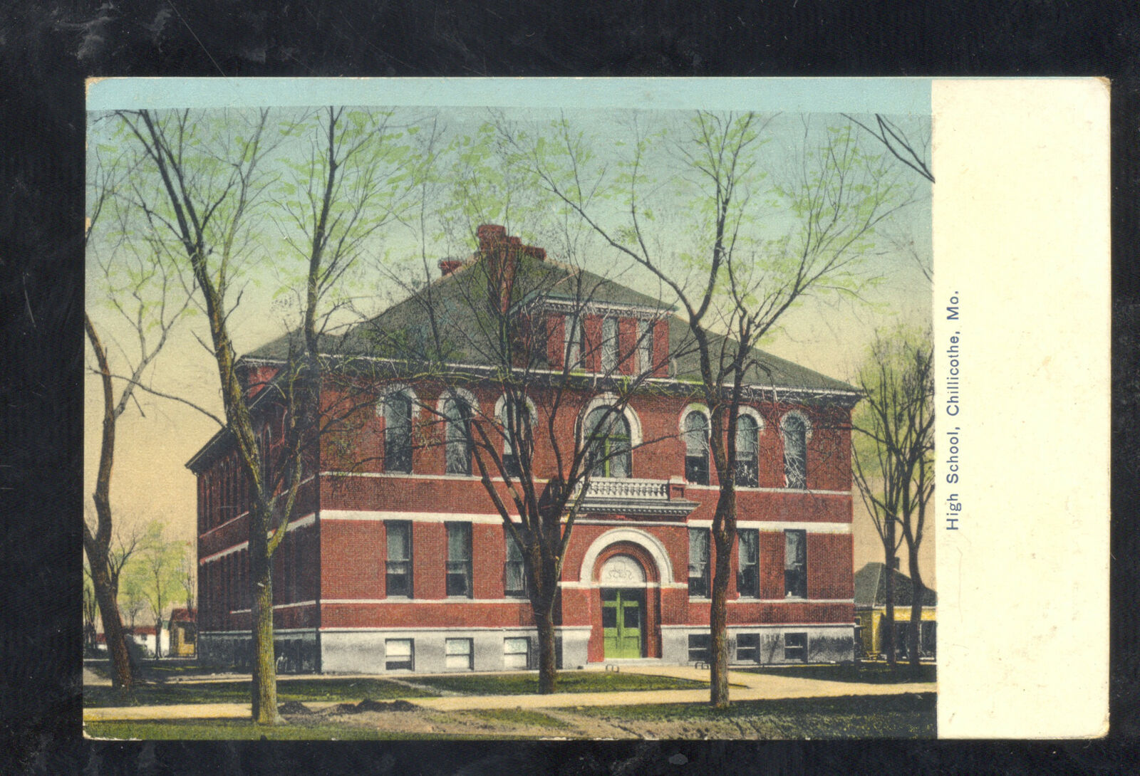 Chillicothe Missouri High School Building Vintage Postcard Amazonia MO