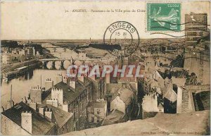 Old Postcard ANGERS-Panorama of the City taking the Chateau