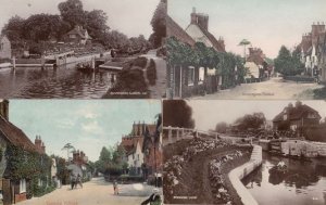 Rowing Boats Sailing Sonning Lock 2x Antique Real Photo 4x Berkshire Postcard s