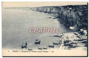 Yport - up Perspective has Cliffs Fecamp - Old Postcard