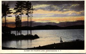 New York Adirondacks Sunset On Fourth Lake