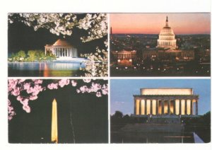 Washington At Night, Washington DC, Vintage 1981 Chrome Multiview Postcard