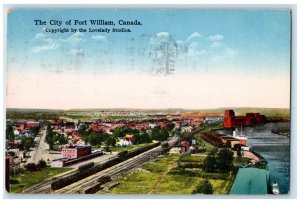 1928 Train Locomotive The City of Fort William Canada Vintage Posted Postcard