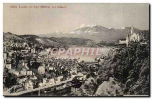 Switzerland Old Postcard Luzern und mit Rigi Gutsch