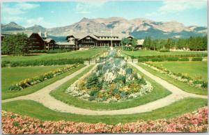 Glacier Park Lodge and garden in Glacier National Park northwest Montana