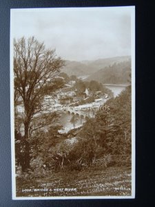 Cornwall LOOE Village View BRIDGE & WEST RIVER c1925 RP Postcard by Valentine