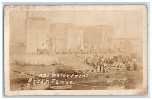 c1920's Mill And Waterfront Ships Boat Brest France RPPC Photo Unposted Postcard 